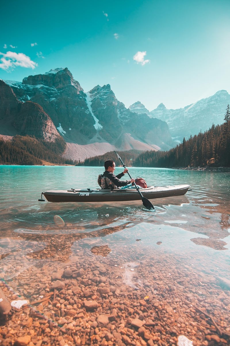 Kayaking in a serene lake